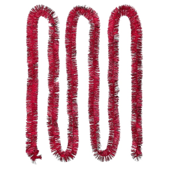 Tinsel Christmas Garland, Red, 12', by Holiday Time