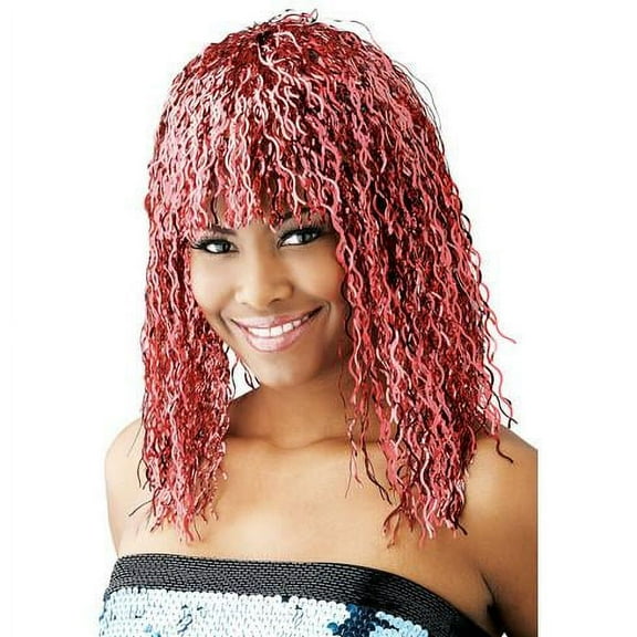 Red Tinsel Wig