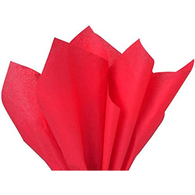 Red Tissue Paper Squares, Bulk 24 Sheets, Premium Gift Wrap and Art