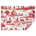 thumbnail image 1 of Red Toile Pattern Sheep Herders Dogs Houses Rectangle Tablecloth 60"x84",Waterproof Polyester Rectangle Table Cloth, Wipeable Spillproof Polyester Tablecloth for Dining, Camping, Indoor and Outdoor, 1 of 5