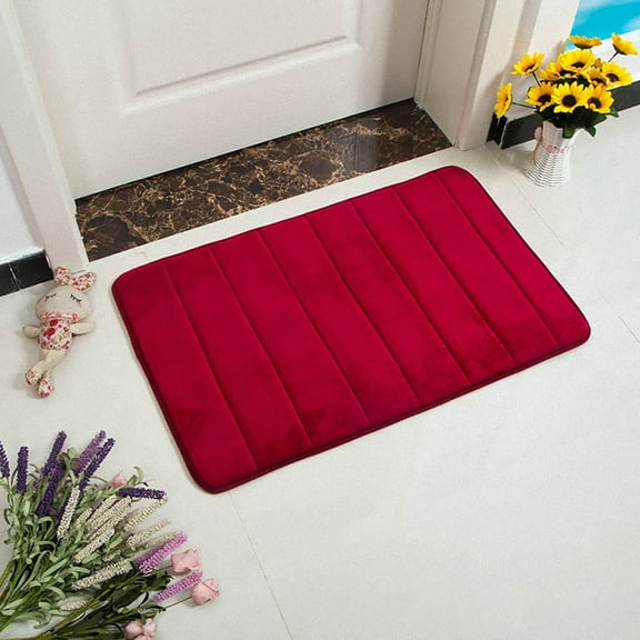 Red Toilet Rug, Decor for Bathroom, Bathroom Rugs Memory Foam Bath Mat Soft Non Slip Bedroom Floor Shower Rug Comfortable Water Absorbent Machine Washable Easier To Dry Mats