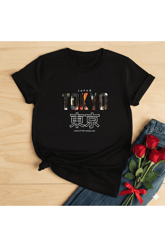 Red Tokyo Print Casual Japanese Inspired Graphic Design Top Top Unisex T-Shirt V17698 ,up to size 5XL