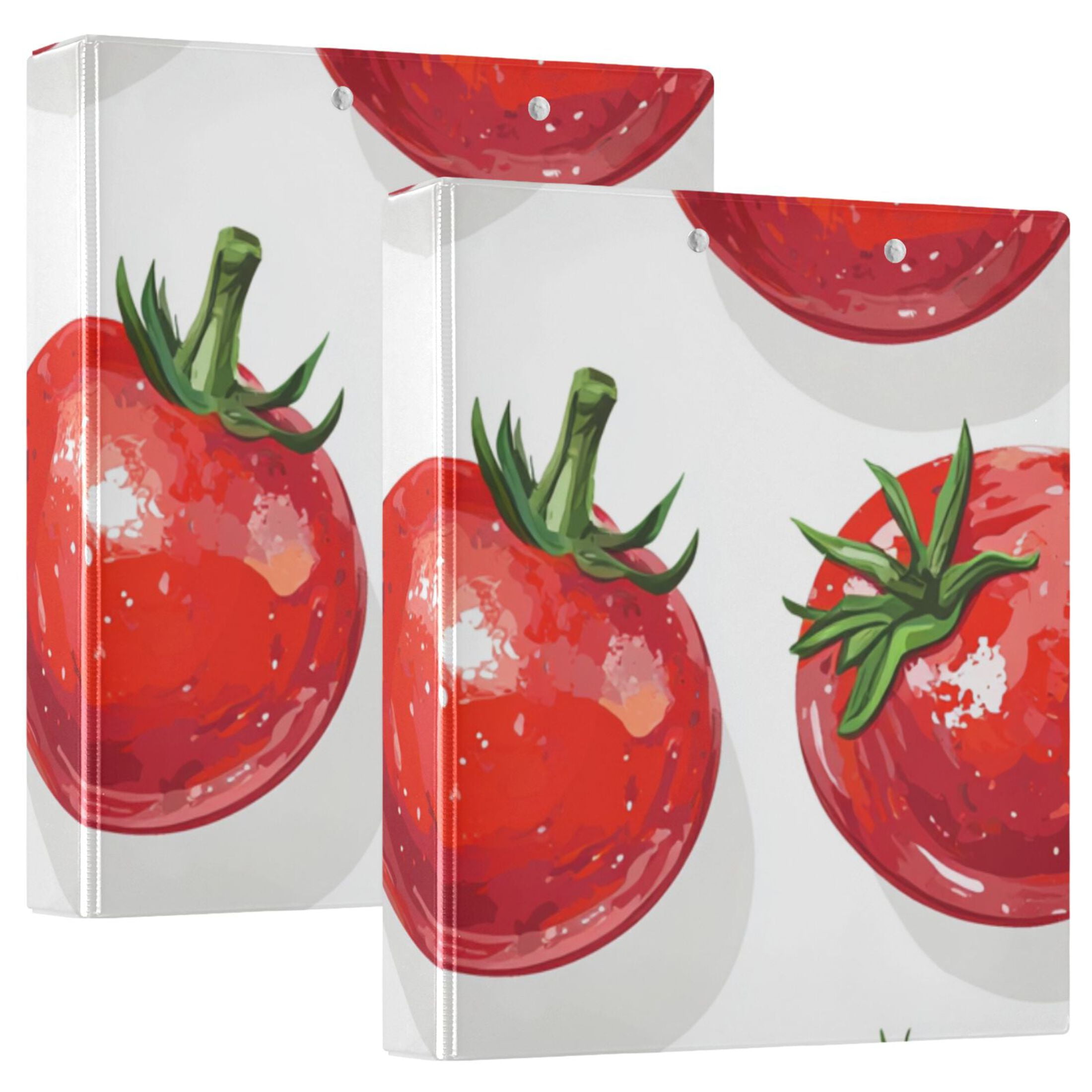 Red Tomatoes 3 Ring Binders 1.5 inch Hardcover File Folders with Interior Pockets A4 Size Organizer for School Office Hospital