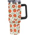 thumbnail image 1 of Red Tomatoes Leaf Pattern 40oz Tumbler with Straw And Lid Insulated Stainless Steel Travel Tumbler Coffee Cup Mug Water Bottle with Handle, Fits in Car Cup Holder, 1 of 6