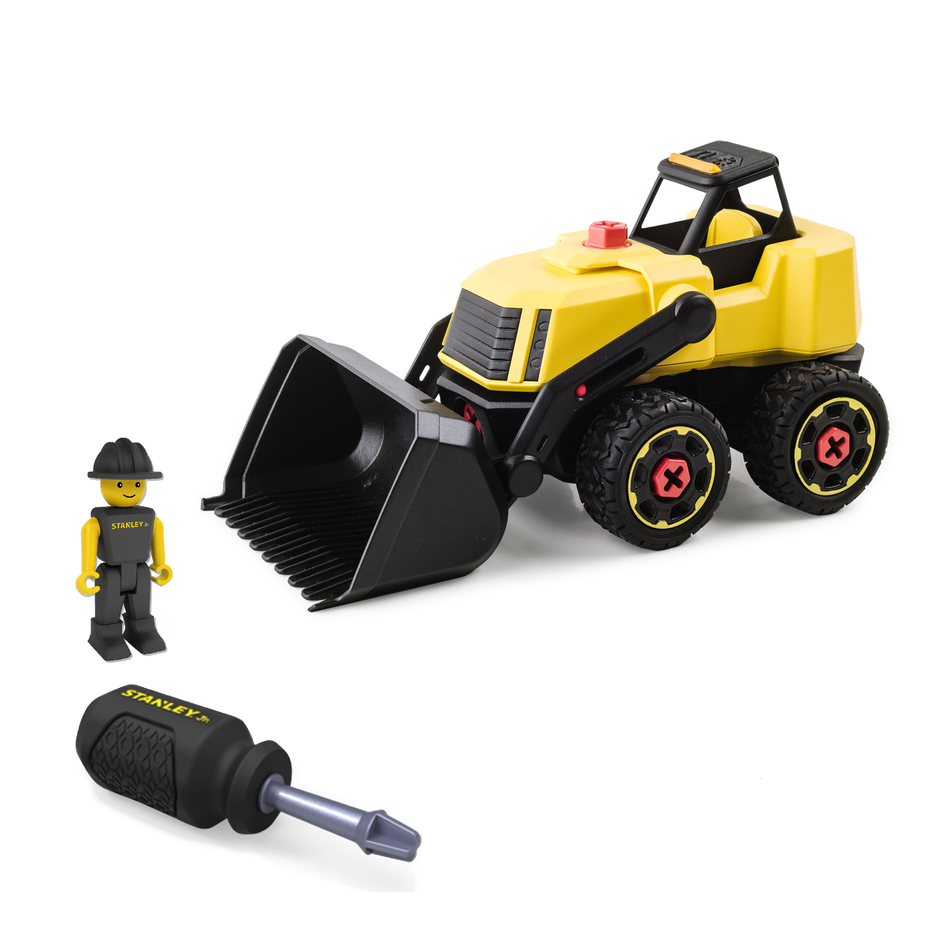 Red Toolbox Stanley Jr - Take a Part Front Loader, yellow; black
