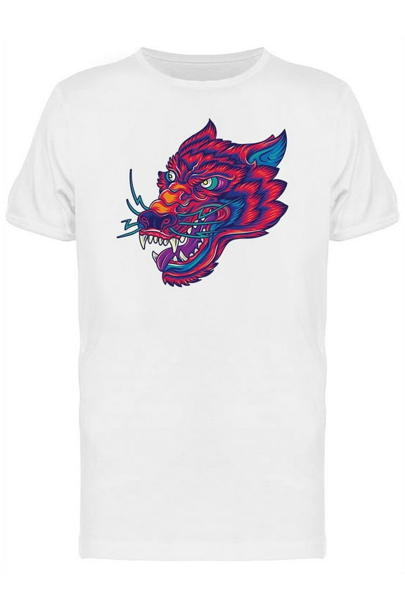Red Toon Wolf T-Shirt Men -Image by Shutterstock, Male Small
