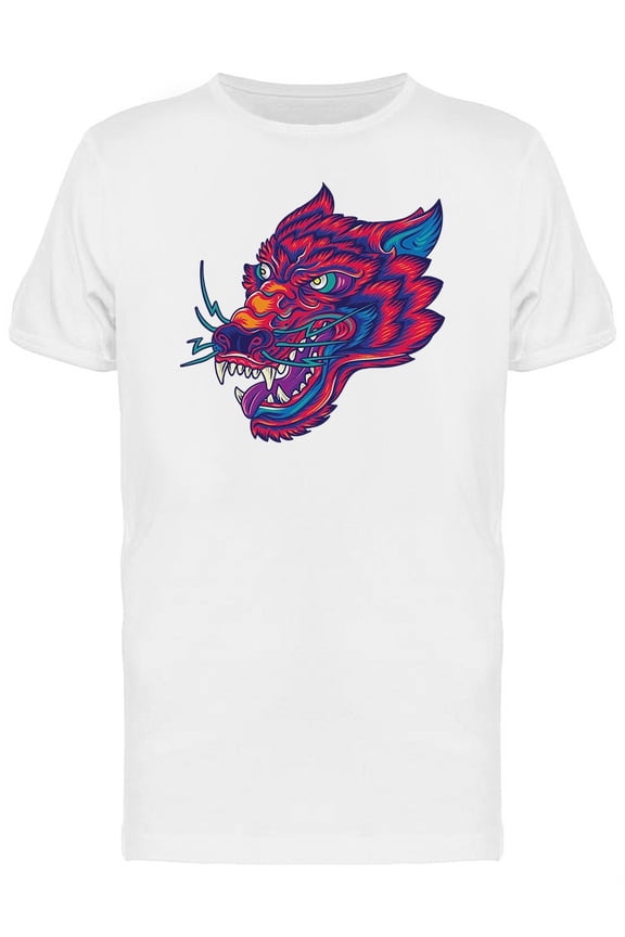 Red Toon Wolf T-Shirt Men -Image by Shutterstock, Male XX-Large