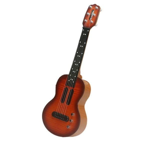 Red Toy Ukulele With Touch-Sensitive Strings And Adjustable Components For Imaginative Music Play