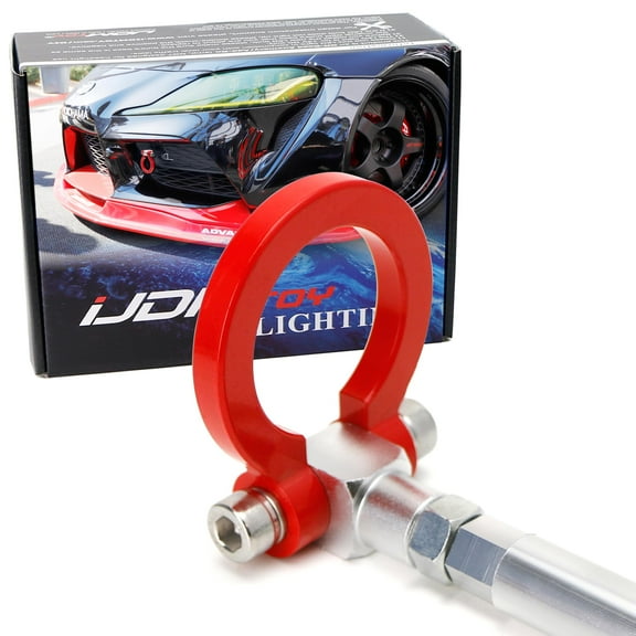 Red Track Racing Style Tow Hook Ring For 2020-up Toyota Supra GR, Made of Lightweight Aluminum