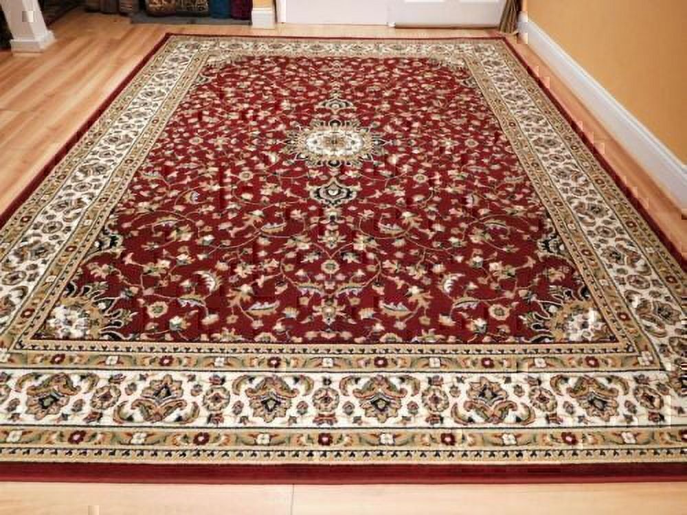 Red Traditional Oriental Medallion Area Rugs Carpet Mat 8x11