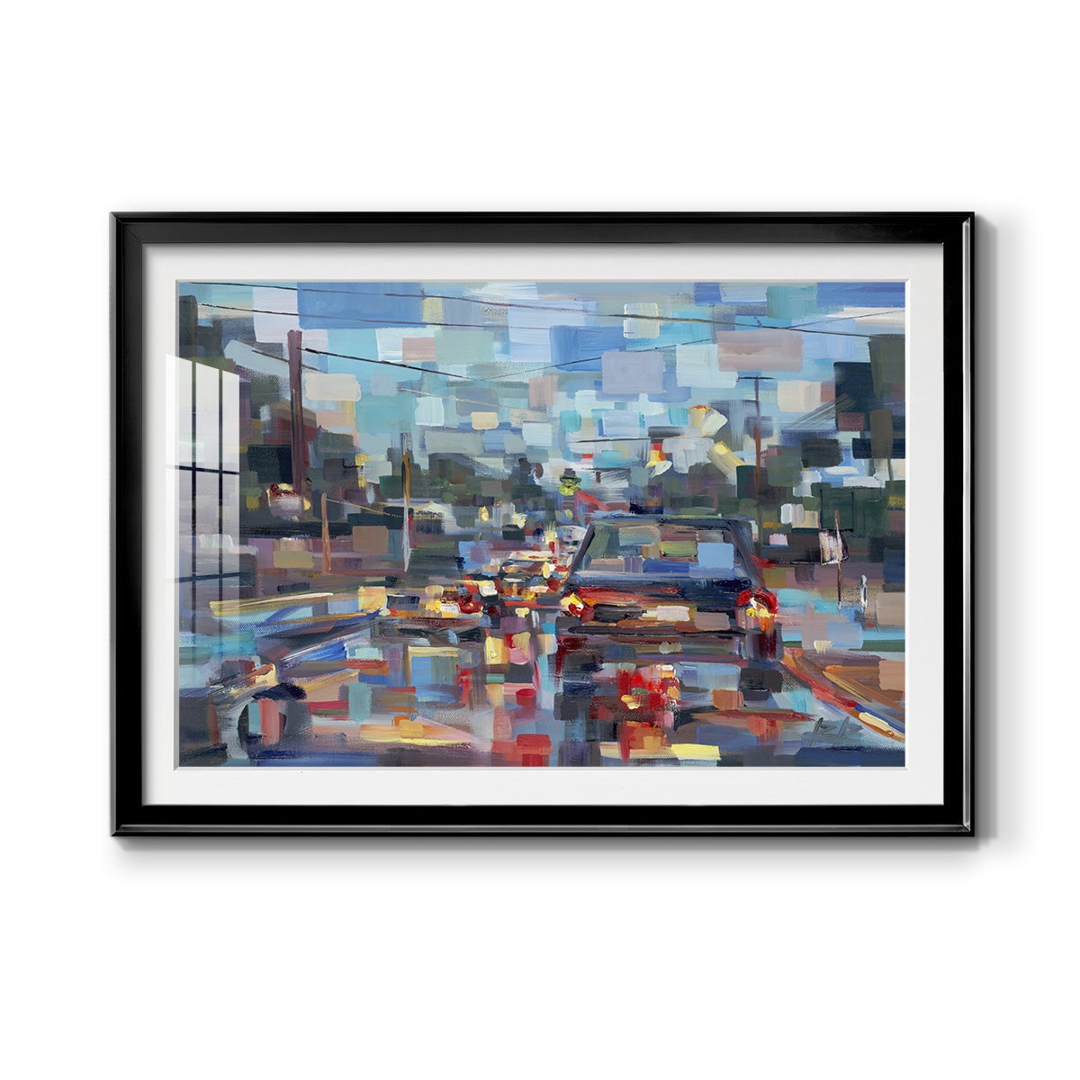 Red Traffic Premium Framed Print - Ready to Hang