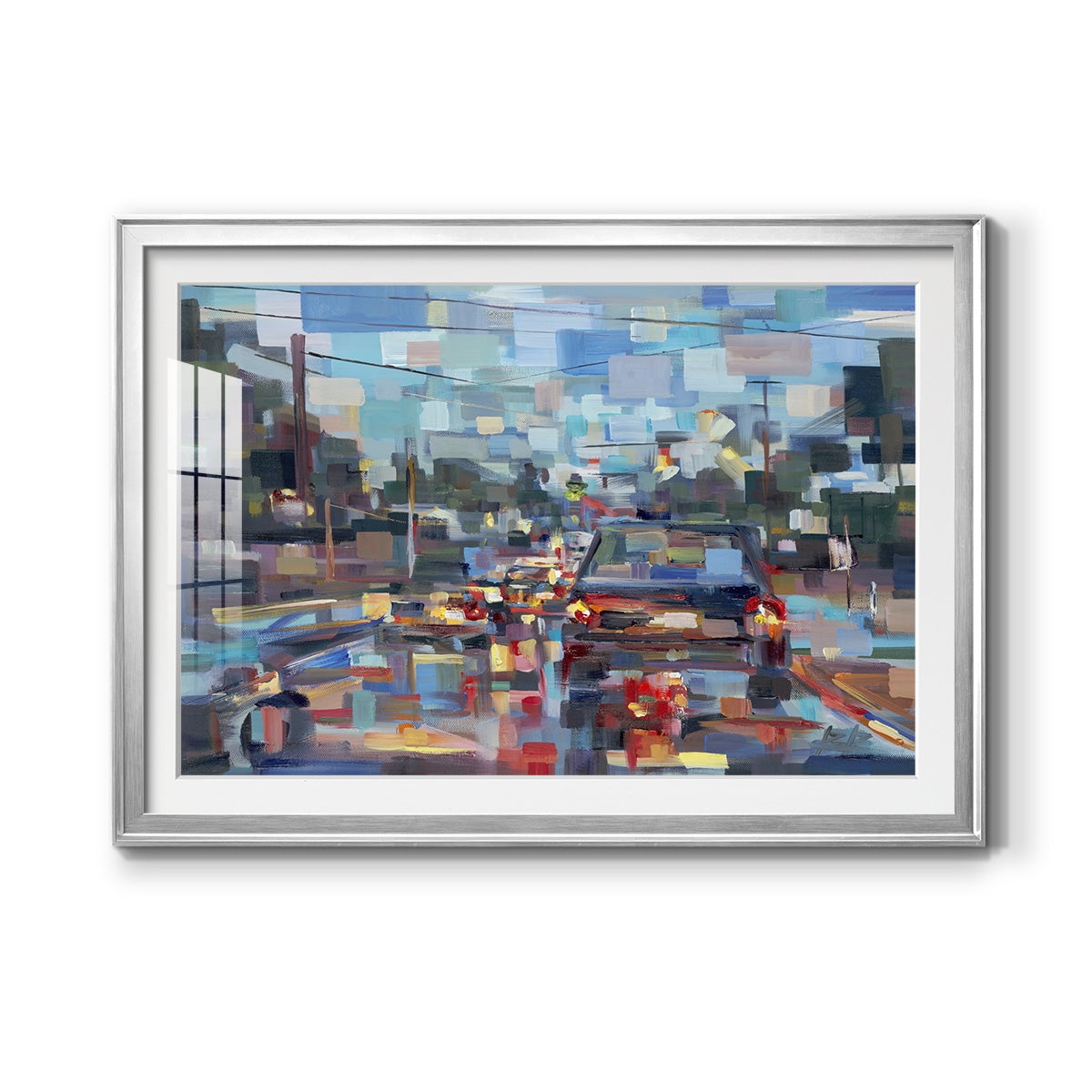 Red Traffic Premium Framed Print - Ready to Hang