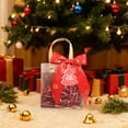 thumbnail image 1 of Red Transparent Christmas Gift Bags with Handles for Christmas Eve Apples Candy Toys Party Favors Holiday Souvenir Hand Carry Bags(Red-A), 1 of 6