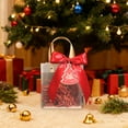 thumbnail image 1 of Red Transparent Christmas Gift Bags with Handles for Christmas Eve Apples Candy Toys Party Favors Holiday Souvenir Hand Carry Bags(Red-E), 1 of 6