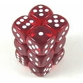 thumbnail image 1 of Red Transparent Deluxe Dice with White Pips D6 16mm (5/8in) Pack of 12 Koplow Games, 1 of 1