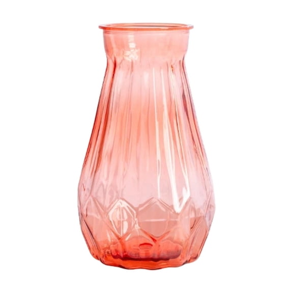 Red Transparent Diamond Hydroponic Vase, Shatterproof Self Watering Planter, Plastic Watering Globe Lucky Bamboo Money Plant, Decorative Glass-Look Flower Pot, Desktop Plant Container