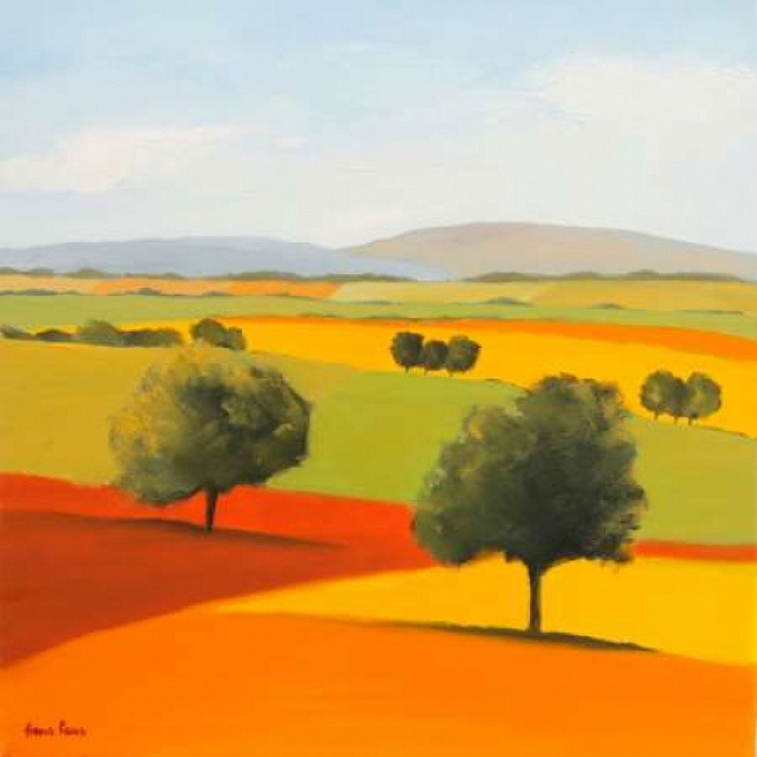 Red Tree Canvas Art - Hans Paus (24 x 24)