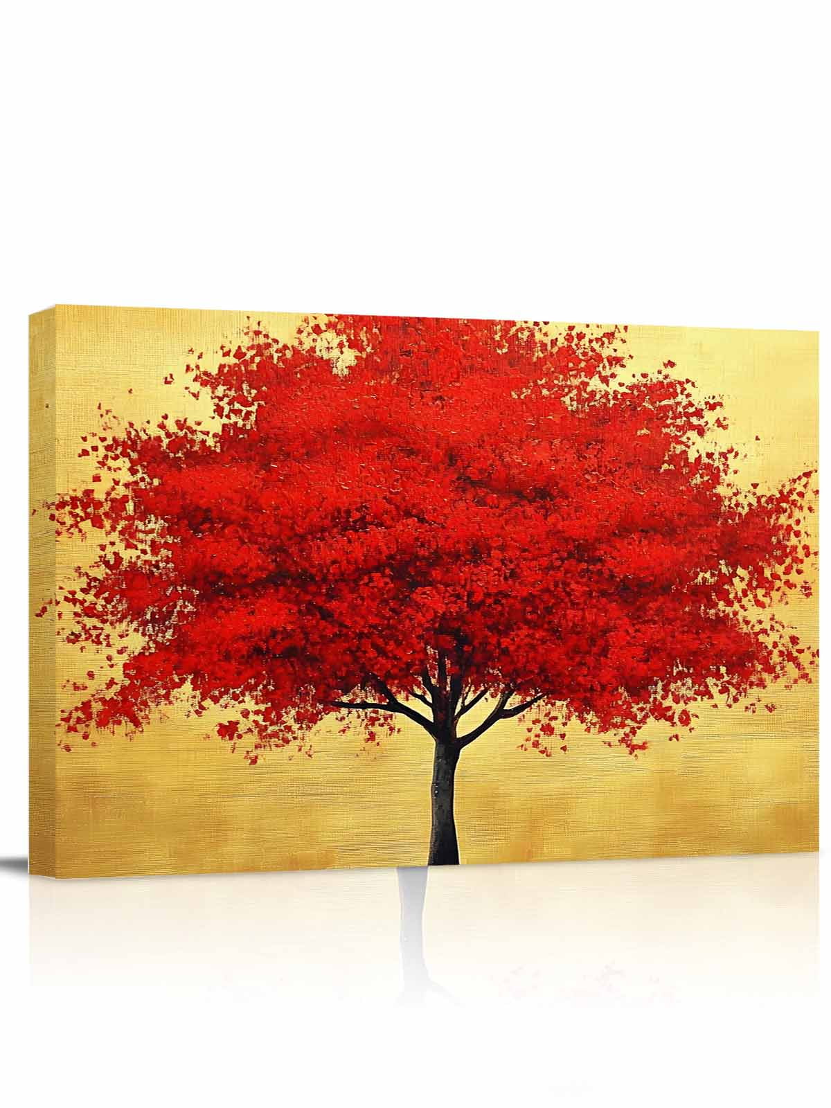 Red Tree Canvas Print Wall Art Landscape Autumn Framed Canvas Art Wall ...