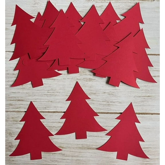Red Tree Cut Outs Christmas Tree Holiday Decorations Tree Die Cuts