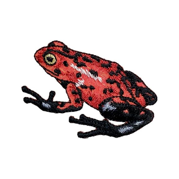 Red Tree Frog, Shimmery, Embroidered, Iron-on Patch