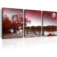 thumbnail image 1 of Red Tree Landscape Wall Paintings Canvas Wall Art For Living Room Modern Wall Decoration For Bedroom Office Decor Inspiration Abstract Pictures Prints Artwork Room Home Decor12x16 3 Piece, 1 of 1
