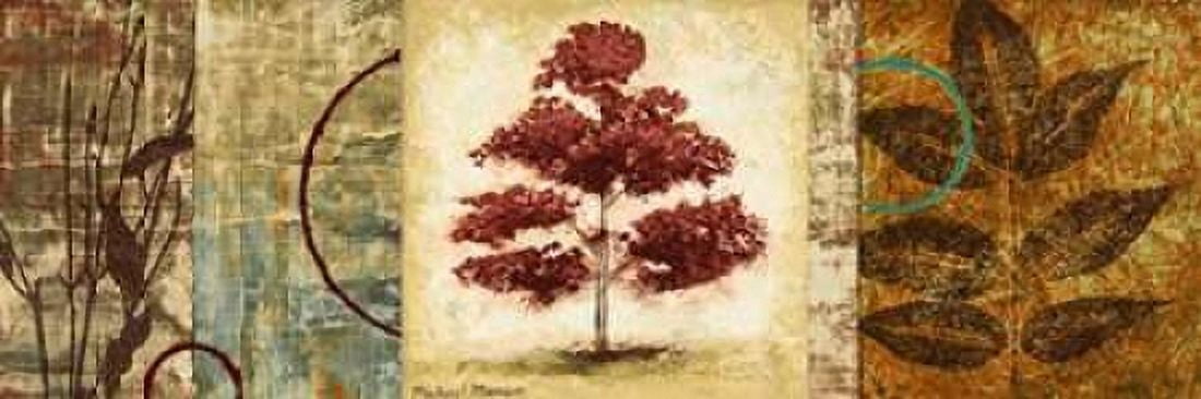Red Tree Panel II Canvas Art - Michael Marcon (12 x 36)