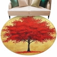thumbnail image 1 of Red Tree Round Area&nbsp;Rug 7ft Landscape Autumn Non-Slip&nbsp;Washable Circle Rugs Soft Felt Indoor Floor Mat for Bedroom Kitchen Living Room Bathroom, 1 of 9
