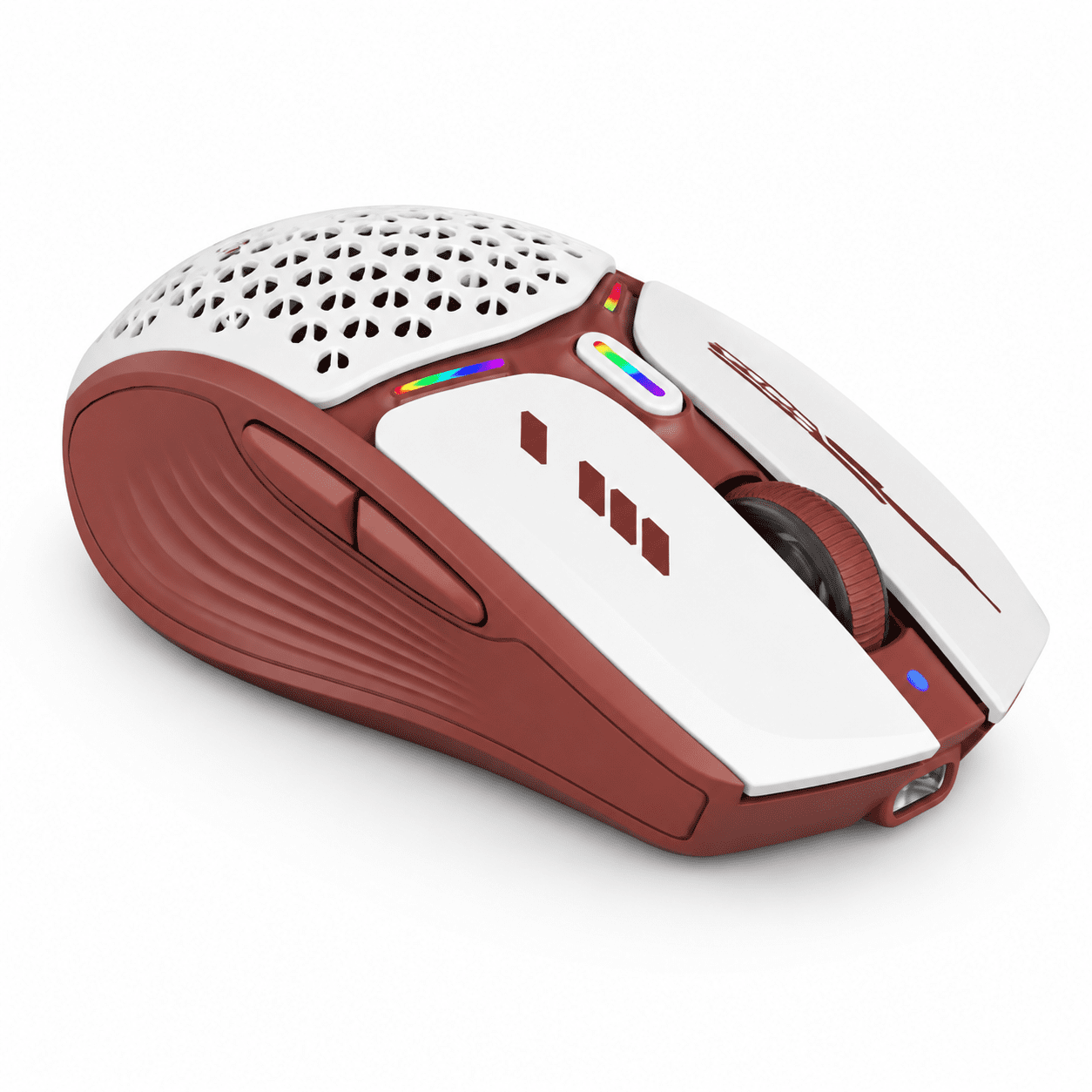 Red Tri-Mode Wireless Rechargeable Computer Mouse for Laptop Desktop ...