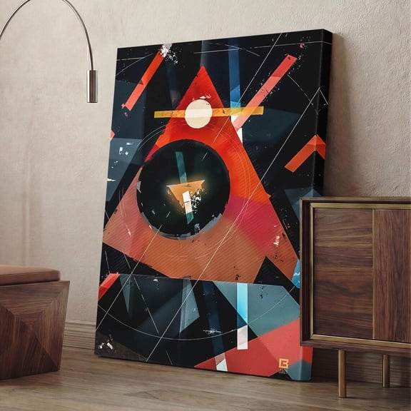 Red Triangle Geometric Poster, Unframed Paper Poster 8x10in