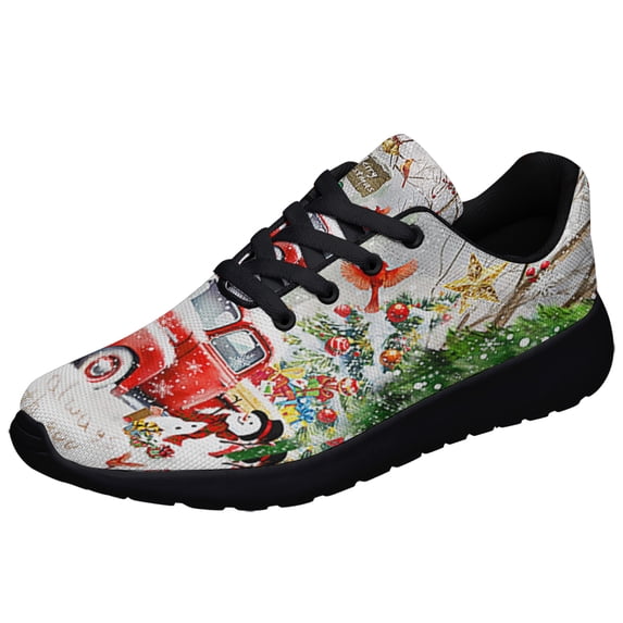 Red Truck Cardinal ChriStas I Am Always With You Shoes Sneakers Black Size 9