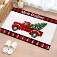 thumbnail image 1 of Red Truck Christmas Bathroom Rug Washable 2x3 Entryway Rug Non Slip Plaid Xmas Tree Snowflake Front Door Mat Low Pile Indoor Doormat Throw Floor Carpet for Kitchen Bedroom Entrance, 1 of 8