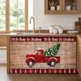 thumbnail image 1 of Red Truck Christmas Cabinet Curtain 28"Wx51"L,Dustproof Storage Cabinet Curtain with Self Adhesive Tape,Red Black Plaid Xmas Tree Vintage Tall Pantry Cover Drape for Kitchen,Utility Closet, 1 of 9