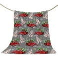 thumbnail image 1 of Red Truck Christmas Throw Blankets, Merry Christmas Tree Soft Fleece Blanket Decorative for Home Sofa Couch Chair Living Bedroom,40x50 Inches, Winter Snowflake Grey, 1 of 6