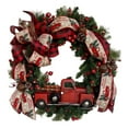 thumbnail image 1 of Red Truck Christmas Wreath for Front Door, Vintage Pumpkin Truck Fall Wreath, Fall Eucalyptus Farmhouse Wreath Rustic Autumn Wreath, Home Garden Decorations for Autumns Harvest Halloween Thanksgiving, 1 of 8