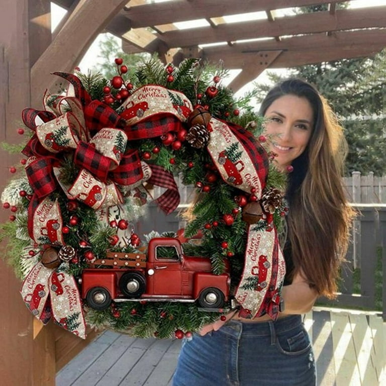 Vintage Wood Red Truck Garland Christmas Tree Ornament Hang Holiday Xmas Decor Vintage Wood Red Truck Garland Christmas Tree Ornament Hang Holiday Xmas Decor