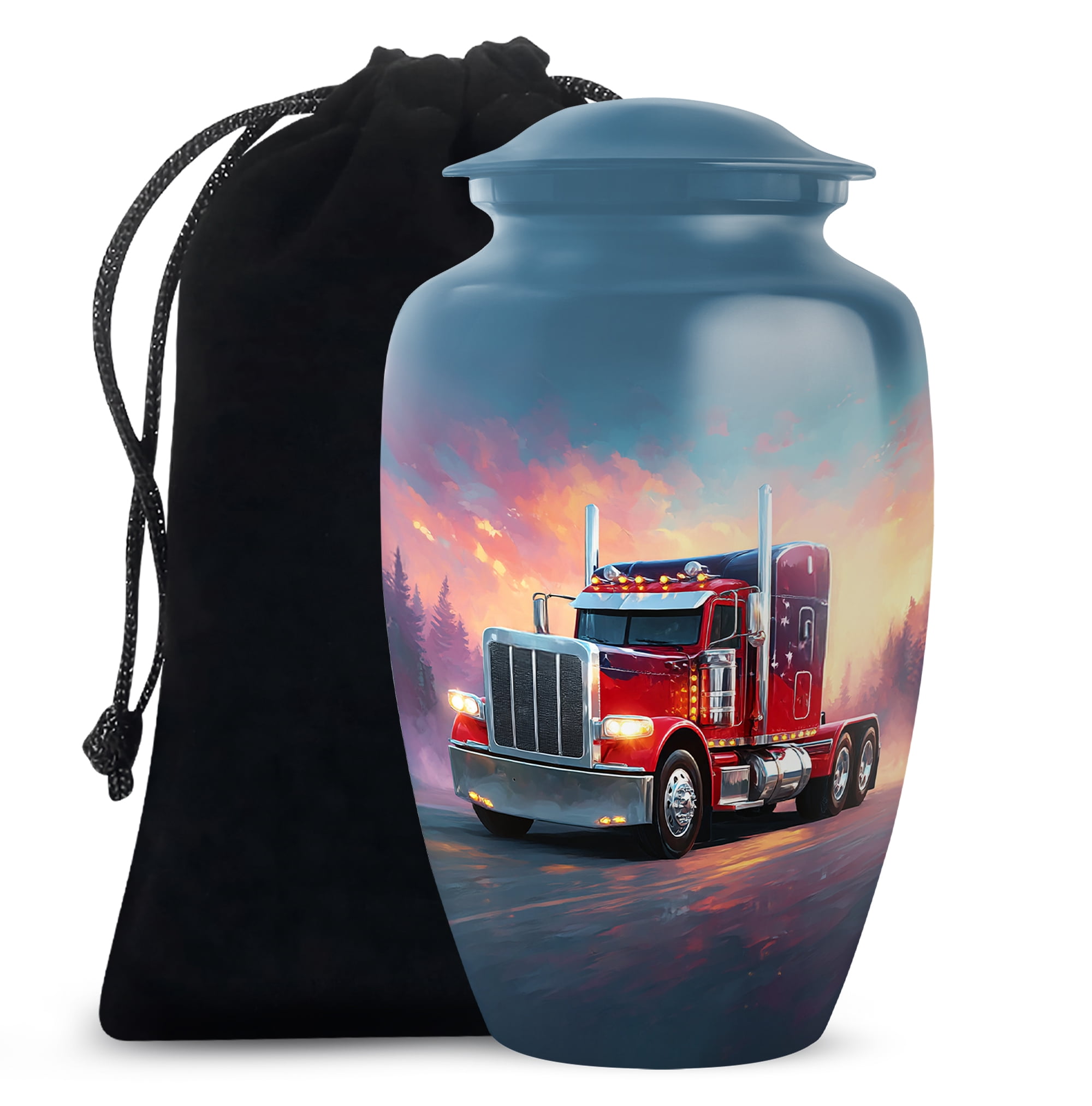Red Truck Cremation Urn For Human Ashes Adult, Large Urns For Ashes For Men, Memorial Decorative Funeral Urns For Ashes, Tribute Urn For Human Remains (Size, 10 Inch, 1 Pc)