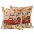 thumbnail image 1 of Red Truck Fall Outdoor Waterproof Pillow Covers, Thanksgiving Botanical Pumpkins Leaves Decorative Square Throw Pillowcase Sofa Cushion Sham for Patio/Couch/Chair, 18"x18" 2 Pack, 1 of 8