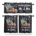 thumbnail image 1 of Red Truck Kitchen Curtains and Valances Set, Our First Christmas Tree Winter Snowflake Black Wood Grain Rod Pocket Window Valance Window Curtain Panels for Living Room Bedroom, 27.5x24in, 3 Pieces, 1 of 7