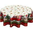 thumbnail image 1 of Red Truck Round Tablecloth 60 Inch Merry Christmas Wateproof Resistant Durable Table Cover for Kitchen Dining Buffet Tabletop, 1 of 6