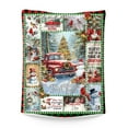 thumbnail image 1 of Red Truck and Snowman Christmas Blanket – Winter Holiday Throw with Cardinals, Snowy Trees, and Festive Gifts – Birthday or Christmas Gift for Women, Men, and Kids, 1 of 6
