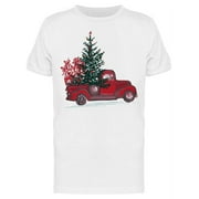 Red Truck With Christmas Tree T-Shirt Men -Image by Shutterstock, Male Small