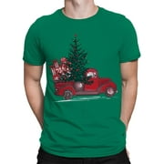 SMARTPRINTS Red Truck With Christmas Tree T-Shirt Men