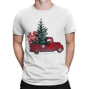 Red Truck With Christmas Tree T-Shirt Men