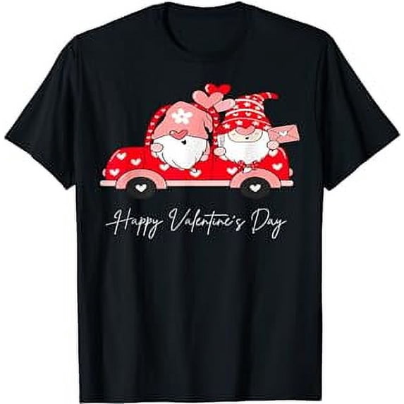 Red Truck With Hearts Happy Valentine's Day T-Shirt