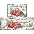 thumbnail image 1 of Red Truck Xmas Tree Kitchen Rugs and Mats Set of 2 Merry Christmas Anti Fatigue Kitchen Floor Mat Farmhouse Wood Grain Comfort Standing Mat Waterproof Kitchen Sink Mat for Floor Kitchen Home, 1 of 6