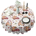 thumbnail image 1 of Red Truck with Fall Pumpkins Pattern Round Tablecloth 60" X 60",Wrinkle Wipeable Table Cloth for Kitchen Dining Room Picnic Patio Party, 1 of 6