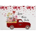Red Truck with Rose Heart Shape Balloons Love Never Fails Indoor