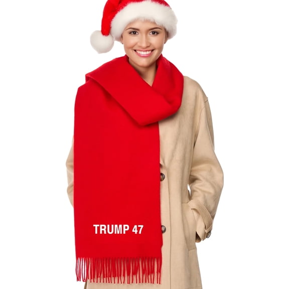 Red Trump 2024 Scarf – Patriotic Winter Wear | MAGA Supporter Gift | USA Flag Design | Election 2024 Accessories (Trump 47)