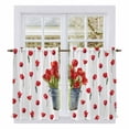 thumbnail image 1 of Red Tulip Flowers Kitchen Curtain for Berdoom Living Room Cafe 45 Inch Length, Spring Floral Vintage Drum Rustic Tiers Curtains Light Filtering Drapes Rod Pocket Window Treatment 2 Panels 52"Wx45"L, 1 of 8