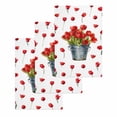 thumbnail image 1 of Red Tulip Flowers Kitchen Dish Towels for Drying Dishes Set of 3, Spring Floral Vintage Drum Rustic Waffle Weave Microfiber Hand Tea Bathroom Towels Quick Dry & Absorbent Towel 15.7x23.6, 1 of 7
